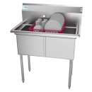 Koolmore SB151512-N3 36" Two Compartment Stainless Steel Sink addl-1