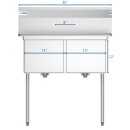 Koolmore SB151512-N3 36" Two Compartment Stainless Steel Sink addl-2