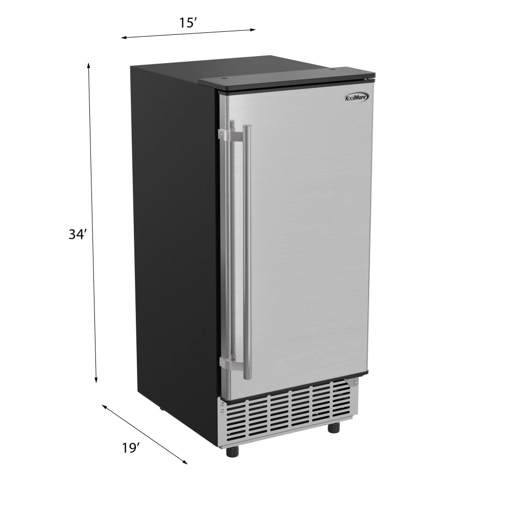 Koolmore BIM75BS 35" Stainless Steel BuiltIn/FreeStanding Ice Maker