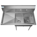 Koolmore SB121610-16L3 43" Two Compartment Stainless Steel Sink with Left Drainboard addl-3