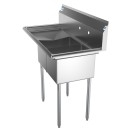 Koolmore SB121610-16L3 43" Two Compartment Stainless Steel Sink with Left Drainboard addl-2
