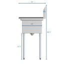 Koolmore SB121610-16L3 43" Two Compartment Stainless Steel Sink with Left Drainboard addl-5