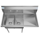 Koolmore SB121610-16R3 43" Two Compartment Stainless Steel Sink with Right Drainboard addl-3