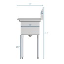 Koolmore SB121610-16R3 43" Two Compartment Stainless Steel Sink with Right Drainboard addl-2