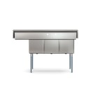 Koolmore KM-SC151514-15R3 63" Three Compartment 18-Gauge Stainless Steel Sink with Right Drainboard addl-1
