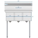 Koolmore SC101410-N3 36" Three Compartment Stainless Steel Sink addl-4