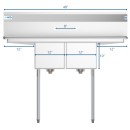 Koolmore SB121610-12B3 48" Two Compartment Stainless Steel Sink with Two Drainboards addl-3