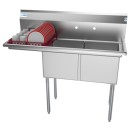 Koolmore SB151512-15L3 48" Two Compartment Stainless Steel Sink with Left Drainboard addl-1