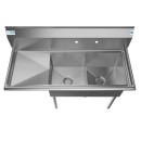 Koolmore SB151512-15L3 48" Two Compartment Stainless Steel Sink with Left Drainboard addl-4