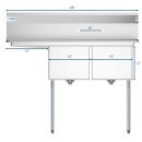 Koolmore SB151512-15L3 48" Two Compartment Stainless Steel Sink with Left Drainboard addl-3