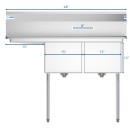 Koolmore SB151512-15L3 48" Two Compartment Stainless Steel Sink with Left Drainboard addl-3