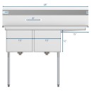 Koolmore SB151512-15R3 48" Two Compartment Stainless Steel Sink with Right Drainboard addl-3