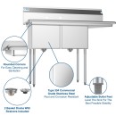 Koolmore SB151512-15R3 48" Two Compartment Stainless Steel Sink with Right Drainboard addl-5