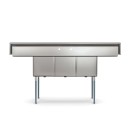 Koolmore KM-SC151514-15B3 75" Three Compartment 18-Gauge Stainless Steel Sink with Two Drainboards addl-2