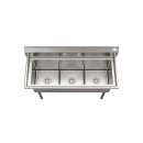 Koolmore KM-SC181814-N3 60" Three Compartment 18-Gauge Stainless Steel Sink addl-1