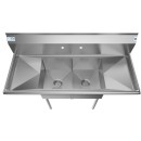 Koolmore SB141611-12B3 52" Two Compartment Stainless Steel Sink with Two Drainboards addl-3