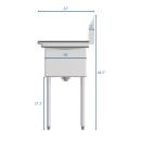Koolmore SB141611-12B3 52" Two Compartment Stainless Steel Sink with Two Drainboards addl-5