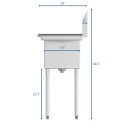 Koolmore SC101410-12B3 54" Three Compartment Stainless Steel Sink with Two Drainboards addl-2