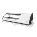 Koolmore KM-SR46-WH 46" White Curved Glass Refrigerated Sushi Display Case addl-2
