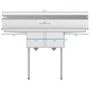 Koolmore SB121610-16B3 56" Two Compartment Stainless Steel Sink with Two Drainboards addl-3