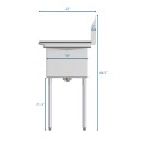 Koolmore SC121610-12L3 51" Three Compartment Stainless Steel Sink with Left Drainboard addl-1