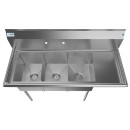 Koolmore SC121610-12R3 51" Three Compartment Stainless Steel Sink with Right Drainboard addl-5