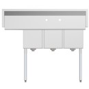 Koolmore SC121610-12R3 51" Three Compartment Stainless Steel Sink with Right Drainboard addl-2
