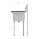 Koolmore SC121610-12R3 51" Three Compartment Stainless Steel Sink with Right Drainboard addl-4