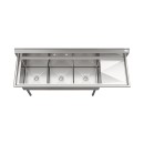 Koolmore KM-SC181814-18R3 75" Three Compartment 18-Gauge Stainless Steel Sink with Right Drainboard addl-4