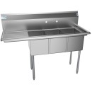 Koolmore SC121610-16L3 55" Three Compartment Stainless Steel Sink with Left Drainboard addl-4