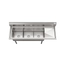 Koolmore KM-SC151514-15R316 63" Three Compartment 16-Gauge Stainless Steel Sink with Right Drainboard addl-2