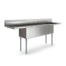 Koolmore KM-SC181814-18B3 90" Three Compartment 18-Gauge Stainless Steel Sink with Two Drainboards addl-5