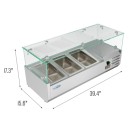 Koolmore SCDC-3P-SSL 40" Three Pan Countertop Refrigerated Prep Station with Sneeze Guard addl-5
