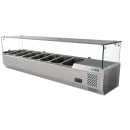 Koolmore SCDC-7T 59" Seven Pan Countertop Refrigerated Condiment Prep Station with Sneeze Guard addl-1