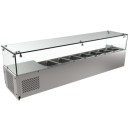 Koolmore SCDC-7T 59" Seven Pan Countertop Refrigerated Condiment Prep Station with Sneeze Guard addl-4