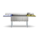 Koolmore KM-SC182414-24B3 102" Three Compartment 18-Gauge Stainless Steel Sink with Two Drainboards addl-1