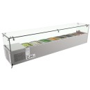 Koolmore SCDC-8T 71" Eight Pan Countertop Refrigerated Condiment Prep Station with Sneeze Guard addl-2