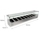 Koolmore SCDC-8T 71" Eight Pan Countertop Refrigerated Condiment Prep Station with Sneeze Guard addl-5
