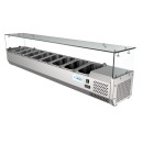 Koolmore SCDC-8P-SG 71" Eight Pan Countertop Refrigerated Prep Station with Sneeze Guard addl-4