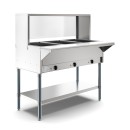 Koolmore KM-OWS-3SG 44" Three Pan Open Well Electric Steam Table with Undershelf and Sneeze Guard addl-1