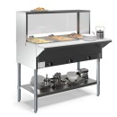 Koolmore KM-OWS-3SG 44" Three Pan Open Well Electric Steam Table with Undershelf and Sneeze Guard addl-5