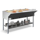 Koolmore KM-OWS-4 58" Four Pan Open Well Electric Steam Table with Undershelf addl-4