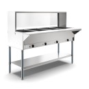 Koolmore KM-OWS-4SG 58" Four Pan Open Well Electric Steam Table with Undershelf and Sneeze Guard addl-2