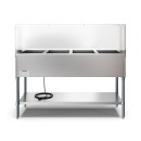 Koolmore KM-OWS-4SG 58" Four Pan Open Well Electric Steam Table with Undershelf and Sneeze Guard addl-1
