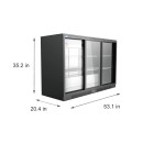 Koolmore BC-3DSL-BK 53" Three Door Black Back Bar Refrigerator addl-2