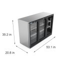 Koolmore BC-3DSW-BK 53" Three Door Black Back Bar Refrigerator addl-3