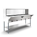 Koolmore KM-OWS-5SG 72" Five Pan Open Well Electric Steam Table with Undershelf and Sneeze Guard addl-1