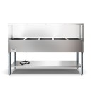 Koolmore KM-OWS-5SG 72" Five Pan Open Well Electric Steam Table with Undershelf and Sneeze Guard addl-2