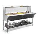 Koolmore KM-OWS-5SG 72" Five Pan Open Well Electric Steam Table with Undershelf and Sneeze Guard addl-3