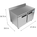 Koolmore RWT-2D-12C 48" Two-Door Worktop Refrigerator with 3.5" Backsplash addl-2